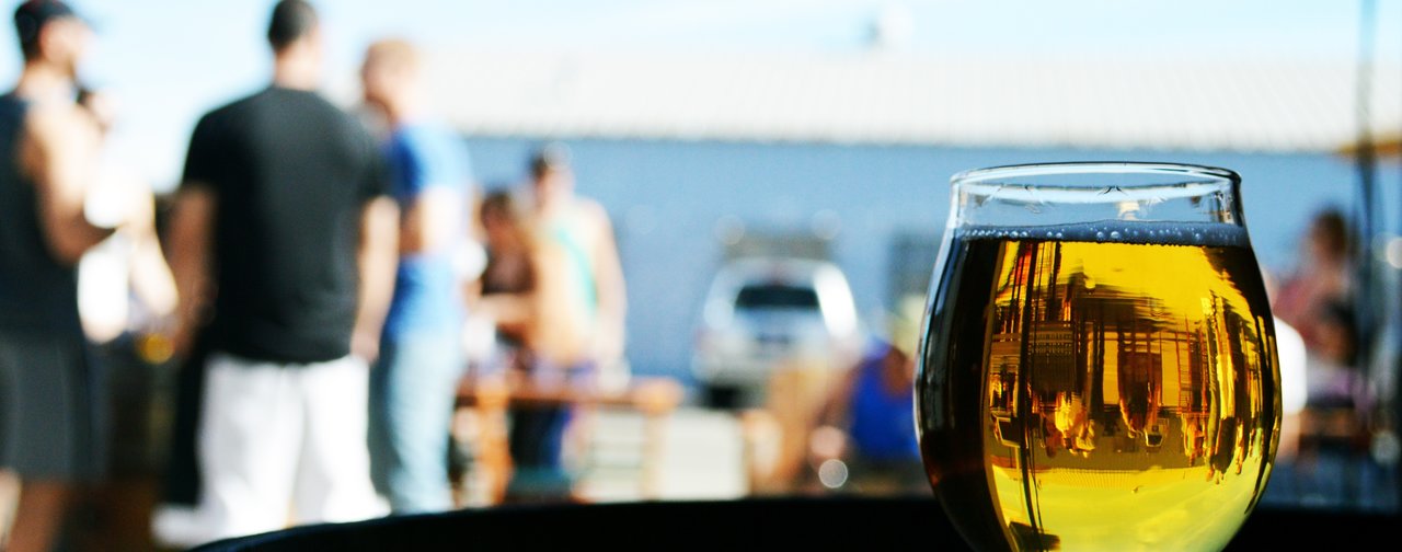 Beer in a glass from Half Moon Bay Brewing